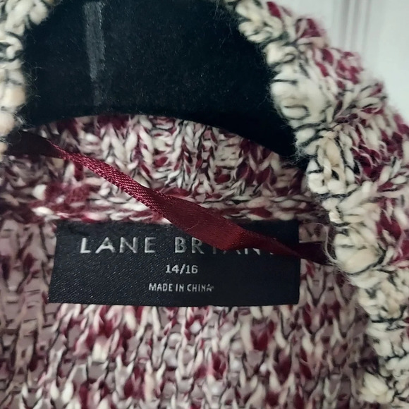 NWOT Lane Bryant Maroon Classic Long-Sleeve Button-Front Cardigan Marl Stripe 1X - Picture 3 of 12